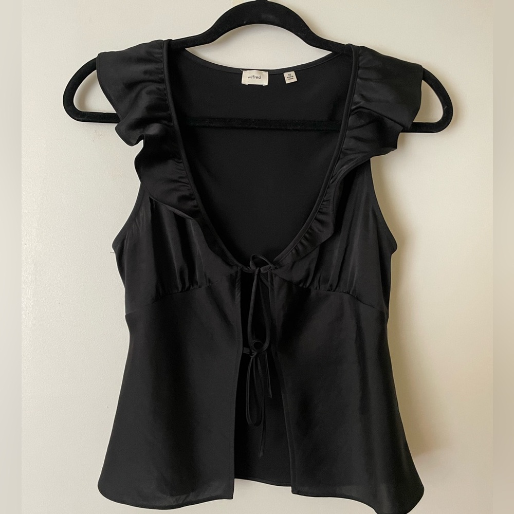 Wilfred Black Ruffled Blouse